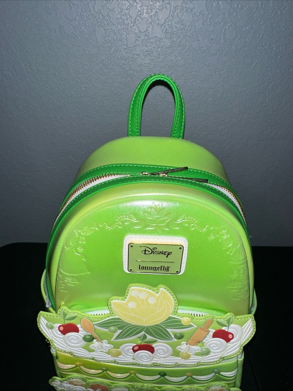 Loungefly Disney Princess Tiana Mini Backpack Bag Green Handbag Purse NWT - Picture 5 of 10